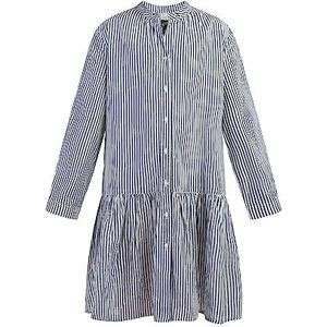 revend Meisjesjurk met lange mouwen 32127417-RE02, donkermarine strepen, 134, Donker marine strepen, 134