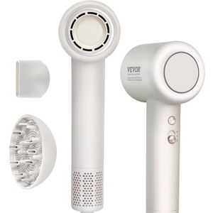 VEVOR Haardroger met hoge snelheid, 102.000 omw/min, borstelloze motor, 200 miljoen negatieve ionen, 3 warmtestanden, 2 snelheden, met zelfreinigende functie, diffuser, mondstuk
