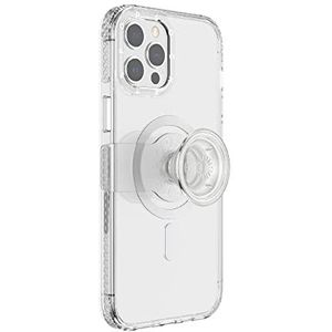 PopSockets: PopCase voor MagSafe - Hoesje voor iPhone 12 Pro Max met een Verplaatsbare PopGrip Slide-Standaard en Grip met een Verwisselbare Top - Clear