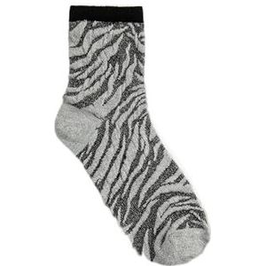 Koton Vrouwen Zebra patroon sokken socket, grijs (031), één maat, GRIJS(031), Eén Maat
