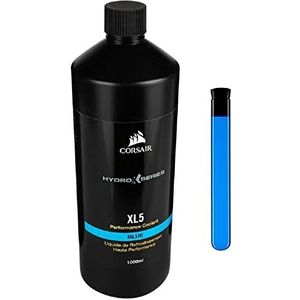 Corsair CX-9060004-WW Hydro X-serie XL5-prestatiekoelvloeistof (levendige, doorschijnende kleur, samenstelling met lange levensduur, verbeterde anticorrosie- en antibacteriële remmers) 1 liter - blauw