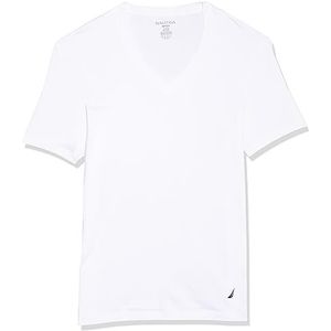 Nautica Men's Cotton V-neck T-shirt - Multipack, White New - 3 Pack, Large
