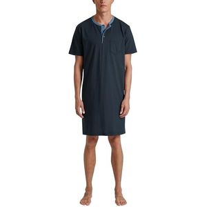 CALIDA - Relax Essentials - Nachthemd - Dark Sapphire - Knoopsluiting - Korte Mouw - Puur Katoen