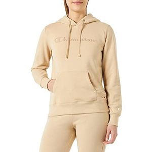 Champion Legacy American Classics Powerblend Terry Logo sweatshirt met capuchon voor dames, Bruin Taupe, XS