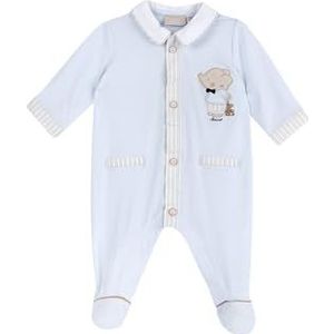 Chicco, Babyrompertje van zacht en licht katoen, met comfortabele opening aan de voorkant en beenopening, ideaal voor lente en herfst, ontworpen in Italië, babykleding 0-24 maanden, Lichtblauw, 6
