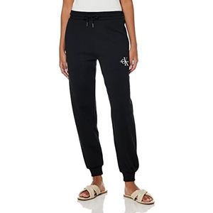 Calvin Klein Jeans Dames Monogram Cuffed Jog Pants Joggingbroek, zwart, L