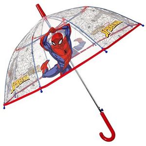 p:os Spiderman - Kinderparaplu, transparant, winddicht, stokparaplu met automatische opening en stevig fiberglas frame, diameter ca. 74 cm