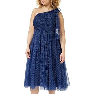 Gina Bacconi Dames Spot Tule Schouder Boog Jurk Cocktail, Navy, 16, marineblauw, 42