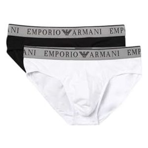 Emporio Armani Herenslip, verpakking van 2 stuks, Nero/Bianco, XL