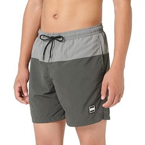 Urban Classics Zwembroek voor heren, blokshorts, sneldrogend, verkrijgbaar in vele kleurvarianten, maten XS-5XL, Blackbird/asfalt, 3XL