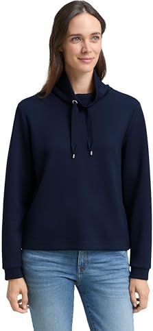 TOM TAILOR - Sweatshirt - Blauw - Effen - Lange Mouw