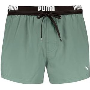 PUMA Heren Logo Shorts, dark green, XS