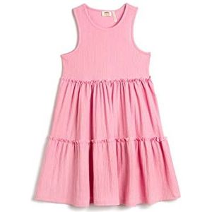 Koton Girls's Midi halternek, mouwloos, relaxcut jurk, roze (274), 5-6 jaar