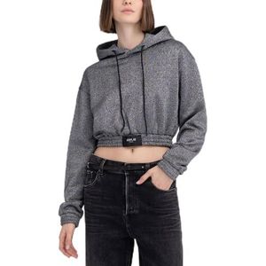 Replay Cropped capuchontrui voor dames, 090 Silver Lurex, L