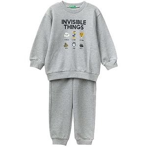 United Colors of Benetton Overall voor kinderen en jongens, Grijs melange medium 501, 12 Maanden