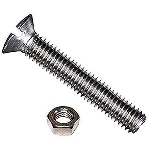 Merriway BH02522 Machineschroeven met verzonken kop met sleuf, 100 stuks, 100 stuks, M3 x 25 mm, helder verzinkt, 100 stuks