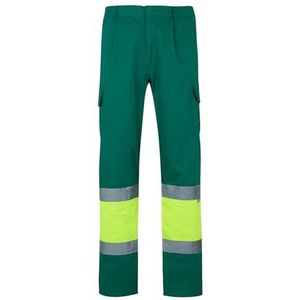 Velilla 157 - Broek met hoge zichtbaarheid (maat XL) kleur groen en fluor geel