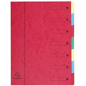 Exacompta - Ref. 5107E - 1 Sorteermap HARMONIKA - met elastieken en uitgesneden vensters - Omslag in glanskarton - uitbreidbare rug - 7 vakken - voor A4 - afmeting 24,5 x 32cm - Kleur: rode