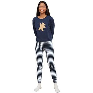 Trendyol Pyjama voor dames, marineblauw, Navy Blauw, XL