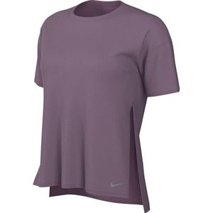 Nike Dames Top W Ny Df S/S Top, Violet Dust/Particle Grey, DM7025-536, 2XL