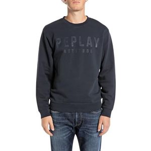 Replay Heren sweatshirt regular fit met ronde hals, 088 Blauw, S