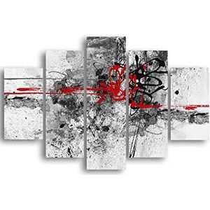 Homemania Wandbord, rood, 5 stuks, Abstract-for Living, Room-Multicolor, 95 x 0,3 x 60 cm, HM205MDF139, MDF