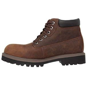 Skechers Heren Sergeants Verdict Warm Voering Chelsea Laarzen, Donkerbruin Waterdicht Crazyhorse Leer, 39.5 EU