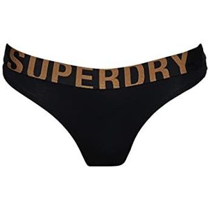 Superdry Large Logo Bikini Brief NH W3110366A Zwart/Goud 12 Dames, Zwart/Goud