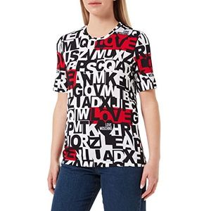 Love Moschino Dames bedrukt allover lettertype T-shirt