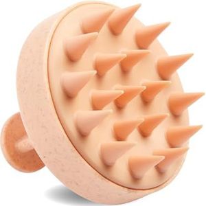 MIBELLA BEAUTY & CO Hoofdmassageborstel duurzaam van tarwestro – hoofdmassage borstel voor zachte hoofdmassage en anti-roos effect – scalp massage