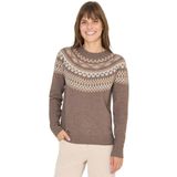 Cecil Dames Gebreide trui met patroon in Bruin, Gr: L