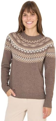 Cecil Dames Gebreide trui met patroon in Bruin, Gr: L