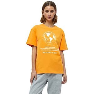 Beyond Now Beate GOTS T-Shirt | Oranje T-shirts voor dames VK | Lente T-shirt | Maat L