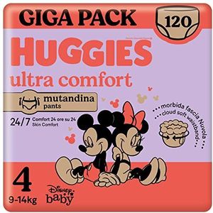 Huggies Ultra Comfort luierbroek, maat 4 (9-14 kg), 120 luiers (Gigapack)