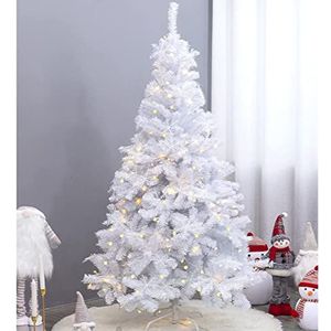 Uten Kerstboom Witte Kunstmatige 5ft 1.5 m, 450 tips Xmas Pine Tree Vakantie Decoratie met Massief Metalen Benen 12m 240 LED verlichting Indoor Outdoor