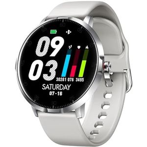 emporia WATCH Basic Smartwatch, horloge met slaapmonitor, hartslagmeting, bloedzuurstofmeting en bloeddrukmeting, incl. stappenteller, weersvoorspellingsfunctie, voor dames en heren, zilver/grijs