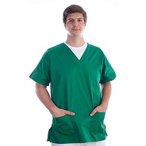 GiMA – Tunika, katoen/polyester, unisex, voor verpleegsters, therapeuten, beauty, gezondheid care, nail, SPA Limo, Large, groen, 1