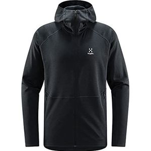 Haglöfs M Skuta Hood Zwart - Ademend Warm Heren Midlayer, Maat L - Kleur True Black