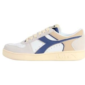 Diadora Magic Basket Low Suede lederen gymschoenen, uniseks, volwassenen, 38,5 EU, Wit, 38.5 EU