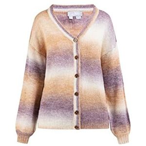 CARNEA Gebreid damesvest met knopen 10424755-CA04, beige paars meerkleurig, M/L, Beige Paars Veelkleurig, M/L