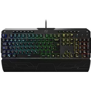 Lioncast LK300 RGB aluminium gaming toetsenbord (mechanisch toetsenbord, rode schakelaars, RGB Single Key verlichting QWERTZ LED, 16,8 miljoen kleuren, programmeerbaar, USB, afneembare polssteun)