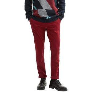 TOM TAILOR Travis Slim Chino broek voor heren, 13721, bordeauxrood, 28W x 34L