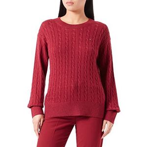 Tommy Hilfiger Dames Softwool Kabel C-nk Sweater Truien, Rouge, XS