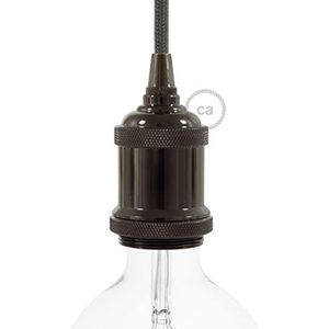 creative cables Vintage E27 lamphouder van aluminium - zwarte parel