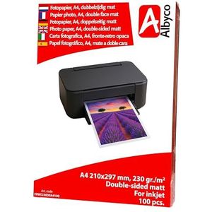 Albyco Fotopapier Inkjet A4 mat 230 gr/m², 2-zijdig verpakt per 100 vel