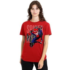 Spiderman Classic Gamerverse Web Swing dames T-shirt, rood, groot, Rood, L