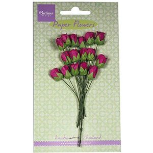 Marianne Design Hand Made Roses Bud Bloemen Kaart Bright Pink, Papier Medium Pink, 9,5x5x0,9 cm