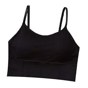 Zuiver zwart naadloos meisjes sling tube top comfortabel elastisch slank ondergoed voor dames