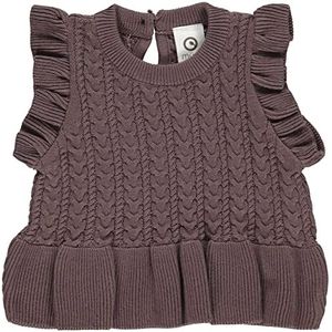 Müsli by Green Cotton Baby Girls Knit Frill Sweater Vest, Grape, 68