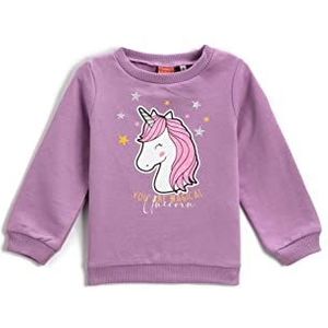 Koton Baby - Meisjes Unicorn Printed Crew Neck Long Sleeve Cotton sweatshirt, paars (370), 6-9 maanden EU, paars (370), 6-9 Maanden
